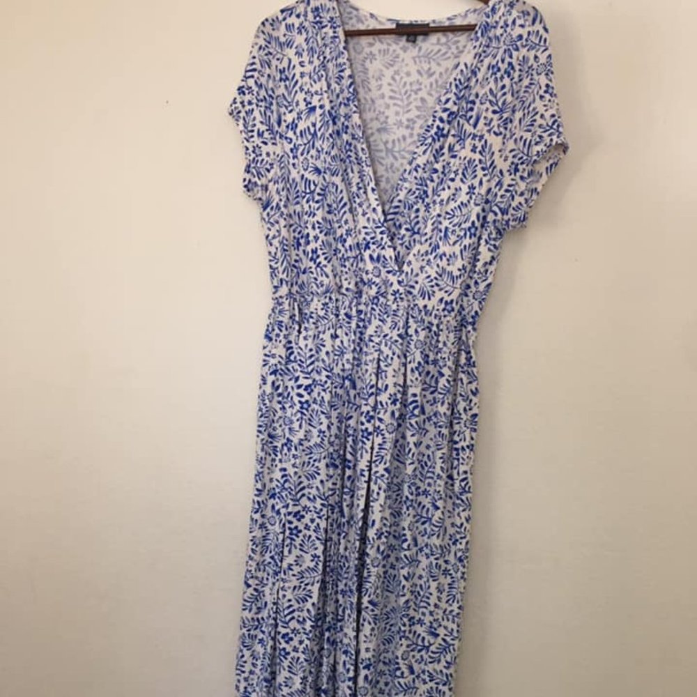 ModCloth Blue Floral Midi Dress